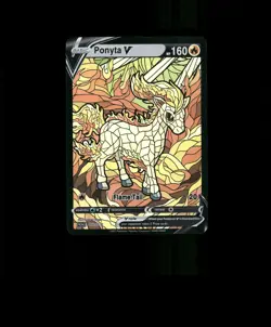 FAN-ART READ DESCRIPTION BELOW HOLO PONYTA Card Stained Glass Pokemon Card p1 - Image 1