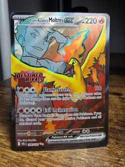 Pokemon TCG Team Rocket's Moltres ex 208/182 Destined Rivals Stamped Holo NM - Image 1