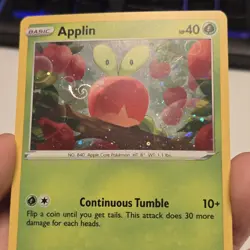 Applin Pokemon Sword and Shield Blister Exclusive Holo with HD Swirl 🌀020/192 - Image 1