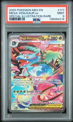 2025 POKEMON MEG EN-MEGA EVOLUTION #177 MEGA VENUSAUR EX PSA 9 - Image 1