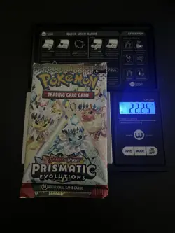 22.25g HEAVY Prismatic Evolutions Pokemon Sealed Booster Pack New - Image 1