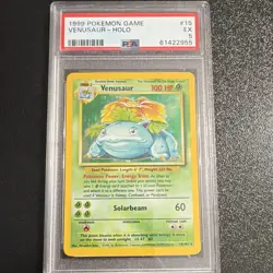 Pokemon Base Set Venusaur Holo Rare 15/102 PSA 5 English 1999 - Image 1