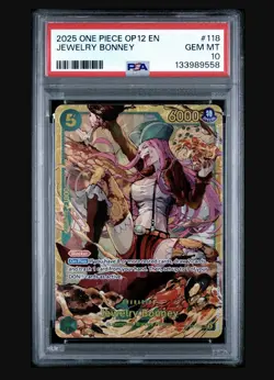 One Piece 2025 JPN OP12-LEGACY of the Master #118 Jewelry Bonney PSA 10 - Image 1