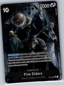 Five Elders (Alt Art) OP13-082 English Carrying His Will - One Piece Card - NM - Image 1
