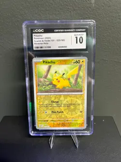 GRADED 10 Pikachu Reverse Holo 025/165 | Pokemon SV 151 Gem Mint Slab - Image 1