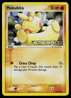 Pokemon Card - Makuhita Emerald 54/106 Common Reverse Holo Stamped - Image 1