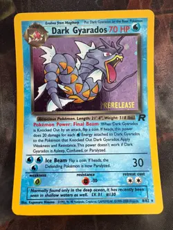Pokemon TCG Dark Gyarados 8/82 Team Rocket Prerelease Holo Rare MP - Image 1