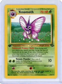 Venomoth Jungle Rare Non-Holo 1st Edition 29/64 Pokemon 1999 - Image 1