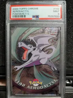 2000 Topps Chrome Series 2 Pokemon - Aerodactyl Holo # 142 - PSA MINT 9 - Image 1