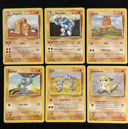 Pokemon TCG Base Set Unlimited Fighting Energy 6 Card Non holo LP-NM - Image 1
