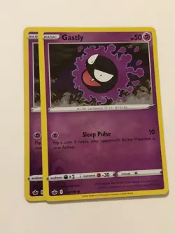 Pokemon Card Chilling Reign 2x Playset Reverse Holographic Gastly 055/198 NM - Image 1