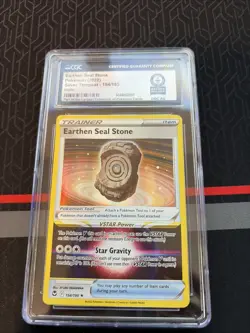 Pokemon TCG Earthen Seal Stone Silver Tempest Holo Rare Card 154/19 - Image 1