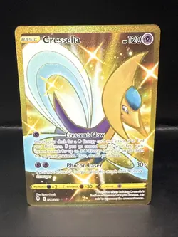 Pokemon TCG Cresselia Holo Secret Rare Card Evolving Skies Gold Full Art 228/203 - Image 2
