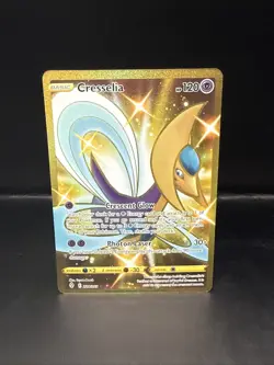 Pokemon TCG Cresselia Holo Secret Rare Card Evolving Skies Gold Full Art 228/203 - Image 3