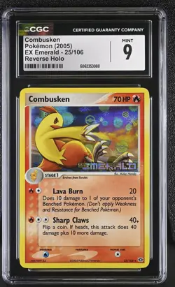 CGC 9 MINT Combusken EX Emerald 25/106 Reverse Holo STAMPED Pokemon Card - Image 1