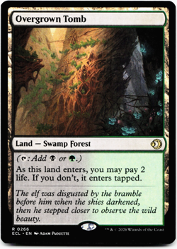 Overgrown Tomb [Lorwyn Eclipsed] Magic - MTG ECL 0266 💀🌳 - Image 1