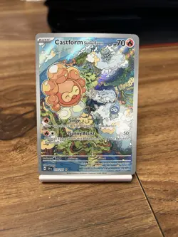 Pokemon TCG Castform Sunny Form Illustration Surging Sparks 195/191 - Image 1
