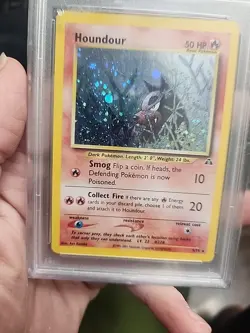 2001 POKEMON NEO DISCOVERY UNLIMITED #5 HOUNDOUR-HOLO PSA 8 SWIRL - Image 2