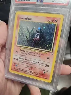 2001 POKEMON NEO DISCOVERY UNLIMITED #5 HOUNDOUR-HOLO PSA 8 SWIRL - Image 3