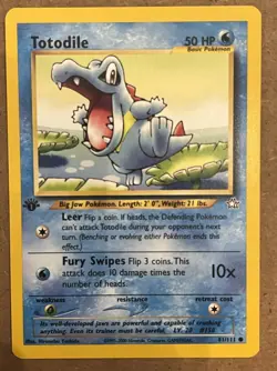 Pokemon Totodile 81/111 1st Edition Neo Genesis Common Starter Vintage WOTC LP+ - Image 1