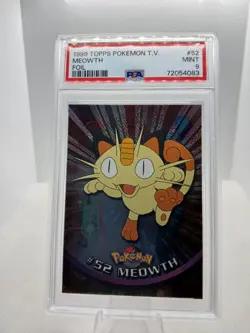 1999 TOPPS POKEMON TV MEOWTH FOIL #52 PSA 9 MINT NINTENDO TEAM ROCKET CARD - Image 1