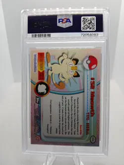 1999 TOPPS POKEMON TV MEOWTH FOIL #52 PSA 9 MINT NINTENDO TEAM ROCKET CARD - Image 3