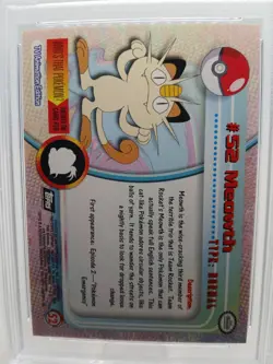 1999 TOPPS POKEMON TV MEOWTH FOIL #52 PSA 9 MINT NINTENDO TEAM ROCKET CARD - Image 4