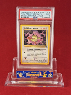 2000 Black Star Promo Pokemon League TEAM ROCKET'S MEOWTH Card #18 PSA 9 - Image 1