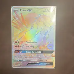Pokemon TCG Entei GX 74/73 Shining Legends Secret Rare Full Art Holo Card - Image 1