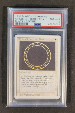 CIRCLE OF PROTECTION: BLACK 1994 Magic the Gathering Revised - PSA 8 NM-MT - Image 1