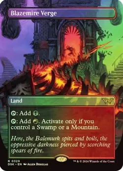 FOIL - MTG Blazemire Verge (Borderless) #329 - Duskmourn: House of Horror - Image 1