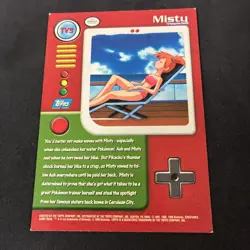 Topps Pokemon Misty #TV3 TV Animation Non Holo Green Logo 1999 - Image 2