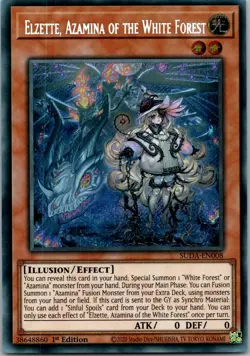Yugioh Elzette, Azamina of the White Forest SUDA-EN008 1st Ed Secret Rare NM - Image 1