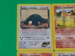 Pokemon Vintage 1st Edition GYM Challenge Cards Lot Of 4 Rocket's Snorlax, ++ - Image 2