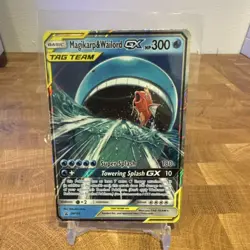 Pokemon TCG Magikarp & Wailord GX SM166 Promo Holo TAG TEAM Basic 300 HP - Image 1