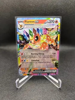 Pokemon Prismatic Evolutions Scarlet and Violet Flareon EX 014/131 Foil Holo - Image 1