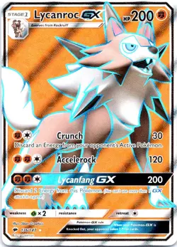 Pokemon TCG Lycanroc GX 136/147 Burning Shadows Full Art Ultra Rare Holo GX - Image 1
