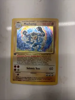 Pokemon TCG Machamp Holo Rare 1st Edition Base Set 8/102 - Image 1