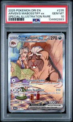 2025 POKEMON DRI EN-DESTINED RIVALS #235 ARVEN'S MABOSSTIFF EX PSA 10 - Image 1