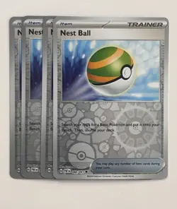 x4 Pokemon TCG Nest Ball SV: Paldean Fates 084/091- NM - Reverse Holo - Image 1