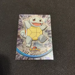 1999 Topps Pokemon Series 1 Squirtle #07 Holo Foil Black Logo Flames - Image 1