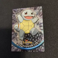 1999 Topps Pokemon Series 1 Squirtle #07 Holo Foil Black Logo Flames - Image 3