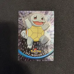 1999 Topps Pokemon Series 1 Squirtle #07 Holo Foil Black Logo Flames - Image 4