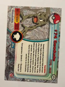 Pokemon Card Blue Label Topps TV Animation #74 Geodude Near Mint - Image 2