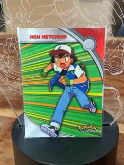 Ash Ketchum HV1 - Pokemon 2000 Topps TV Heroes & Villians - Blue Logo - Image 1