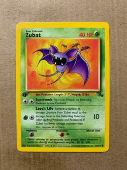 1st Edition Zubat 57/62 Fossil Set - Common Pokemon Card - NM/Mint - Image 1