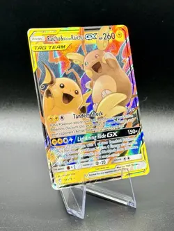 Raichu & Alolan Raichu GX 54/236 UR Pokemon Unified Minds Ultra Rare Holo HP/MP - Image 1
