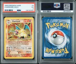1999 Pokemon Game Charizard Holo #4/102 VG PSA 3 - Image 3