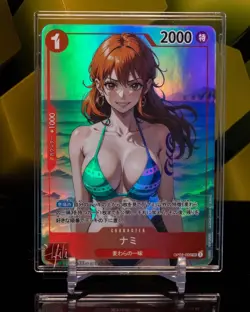 Nami - One Piece Custom TCG Flash Gold Holo Foil Card Anime Waifu - Image 1