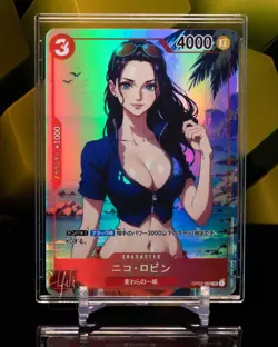 Nico Robin - One Piece Custom TCG Flash Gold Holo Foil Card Anime Waifu - Image 1